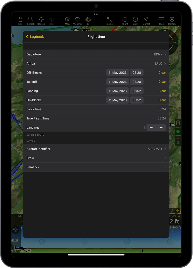 postflight logbook
